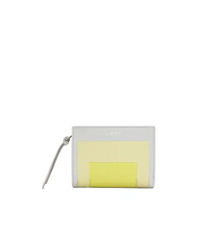 Loewe Nappa Leather Compact Wallet In Gray