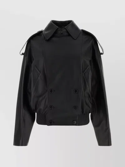 LOEWE NAPPA LEATHER JACKET WITH EPAULETTES AND STORM SHIELD