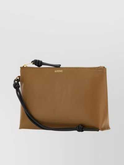 Loewe Nappa Leather Knot T Pouch In Brown