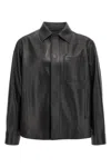 Loewe Mens Black Relaxed-fit Monogram Leather Overshirt In Black