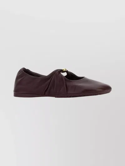 LOEWE NAPPA LEATHER ROUND TOE BALLERINA SHOES