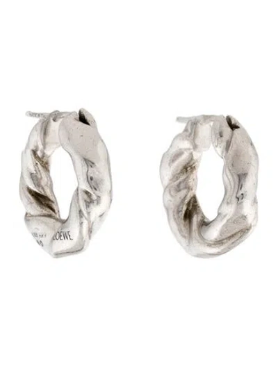 Pre-owned Loewe Nappa Twist Hoop Earrings In Multi