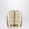 Loewe Pocket Drawstring Raffia Crossbody Bag In Beige