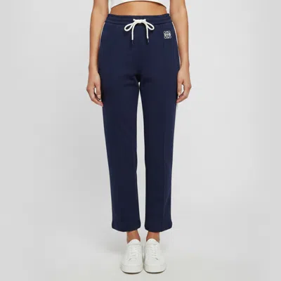 Pre-owned Loewe Navy Blue Anagram Side Stripe Jersey Track Pants Xs