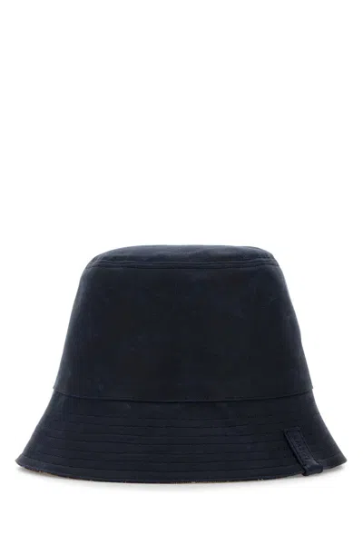 Loewe Navy Blue Canvas Reversibile Bucket Hat
