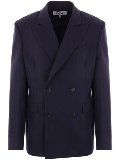 Loewe Navy Blue Double-breasted Blazer