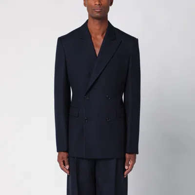 Loewe Navy Blue Double-breasted Jacket In Wool