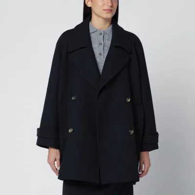 Loewe Navy Blue Double-breasted Wool Coat