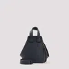 Loewe Expandable Leather Shoulder Bag With Zip Pocket In Navy Blue