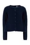 Loewe Stretch Mohair Blend Cardigan With Long Sleeves In Blue