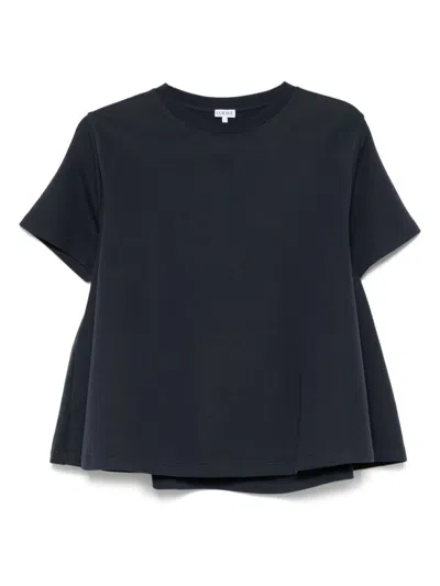 LOEWE NAVY BLUE TRAPEZE COTTON T-SHIRT