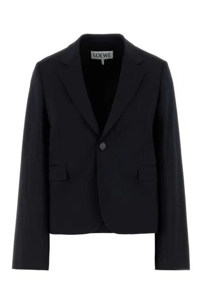 LOEWE NAVY BLUE WOOL BLAZER