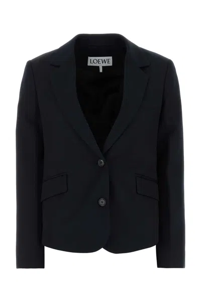 LOEWE NAVY BLUE WOOL BLAZER