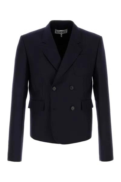 LOEWE NAVY BLUE WOOL BLAZER