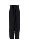 Loewe Navy Blue Wool Blend Wide-leg Pant In Black