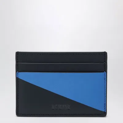 Loewe Navy Blue/sky Blue Flag Card Holder In Leather In Multicolor