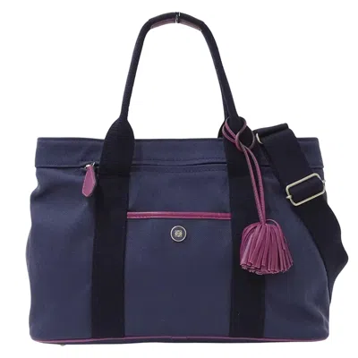 Pre-owned Loewe Navy Canvas Handbag Shoulder Bag () In Blue