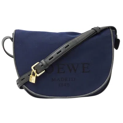 Pre-owned Loewe Navy Canvas Shoulder Bag () In Blue