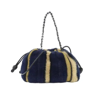 Pre-owned Loewe Navy Jacquard Knit Handbag ()