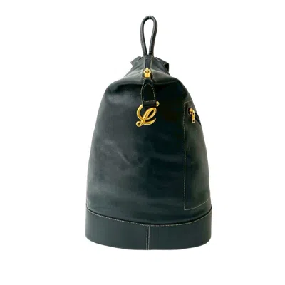 Pre-owned Loewe Navy Leather Backpack () In Blue