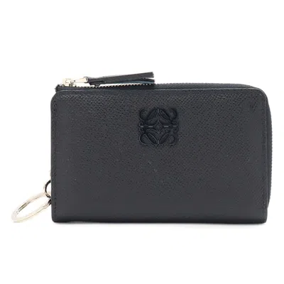 Pre-owned Loewe Navy Leather Coin Purse/coin Case ()