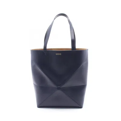 Loewe Navy Leather Tote Bag