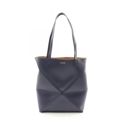 Pre-owned Loewe Navy Leather Tote Bag ()