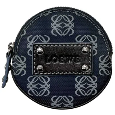 Pre-owned Loewe Navy Pvc Leather Coin Purse/coin Case () In Blue
