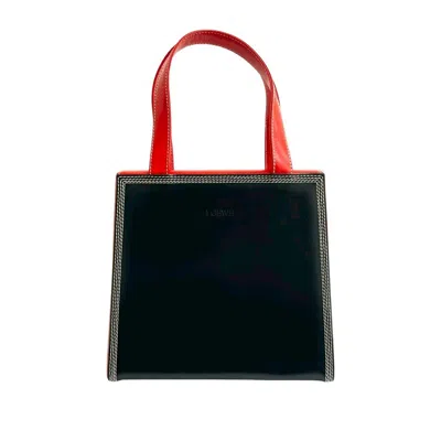 Pre-owned Loewe Navy Red Color Yellow Leather Handbag Tote Bag ()