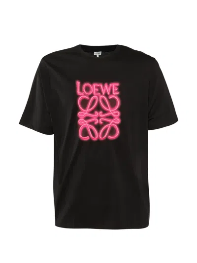 Pre-owned Loewe Neon-anagram T-shirt In Black