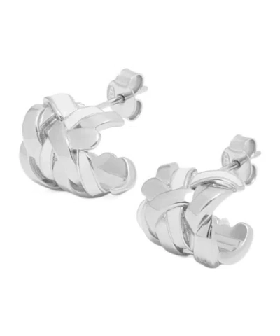 Loewe Nest Small Hoop Earrings In Sterling Silver And Enamel