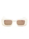 Loewe Neutral Chunky Anagram Rectangle-frame Sunglasses In Neutrals