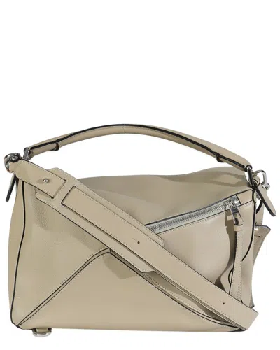 Loewe Neutral Leather Medium Puzzle Bag (authentic Pre-loved)