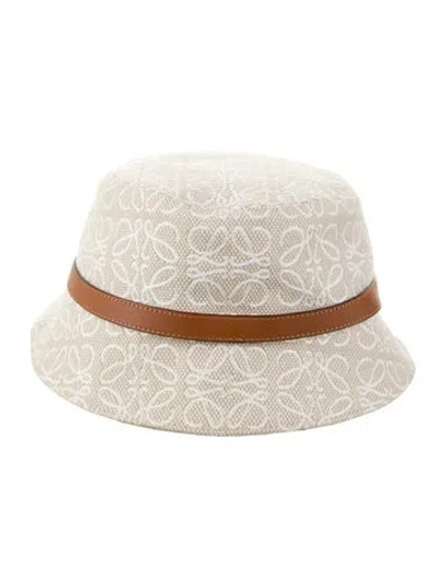 Pre-owned Loewe Neutral Pattern Printed Cotton Anagram Bucket Hat