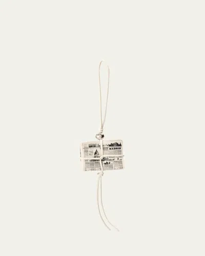 Loewe Newspaper Bag Charm In Gray