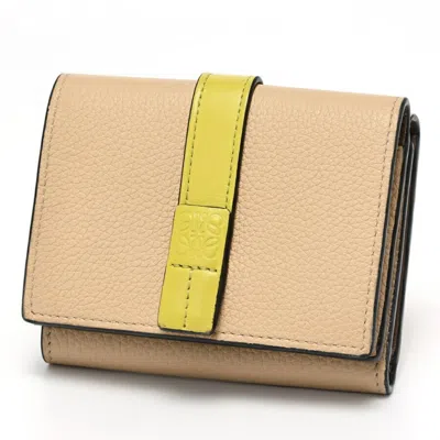 Pre-owned Loewe Nude Beige Leather Wallet (tri-fold) ()
