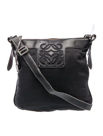 Pre-owned Loewe Nylon Anagram In Black