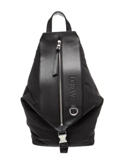Pre-owned Loewe Nylon Backpack In Black
