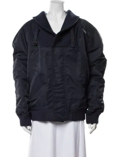 Pre-owned Loewe Nylon Bomber Jacket In Blue