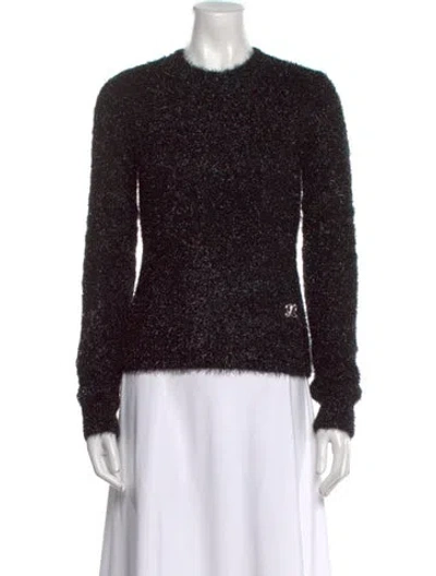 Pre-owned Loewe Nylon Crew Neck Sweater In Black