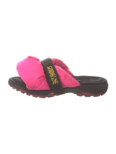 Pre-owned Loewe Nylon Embroidered Accent Sandals In Multicolor