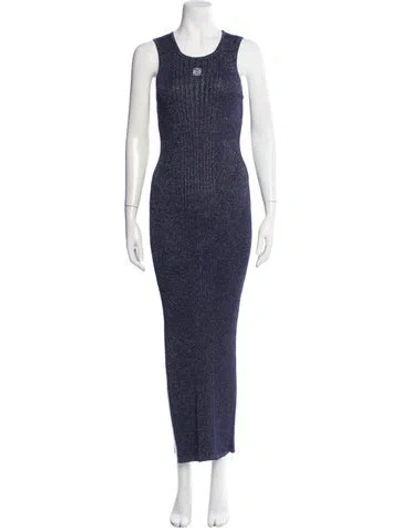 Pre-owned Loewe Nylon Long Dress In Blue