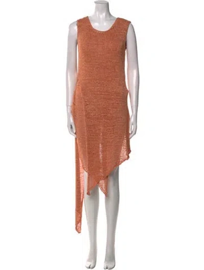 Pre-owned Loewe Nylon Long Dress In Orange
