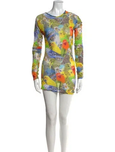 Pre-owned Loewe Nylon Mini Dress In Yellow