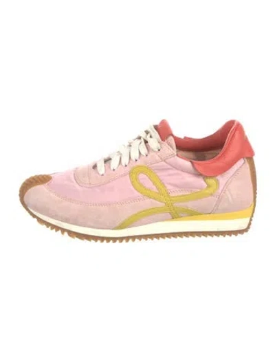 Pre-owned Loewe Nylon Printed Sneakers In Pink