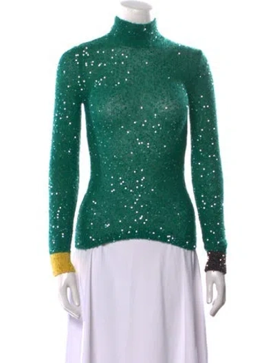 Pre-owned Loewe Nylon Turtleneck Sweater W/ Tags In Green