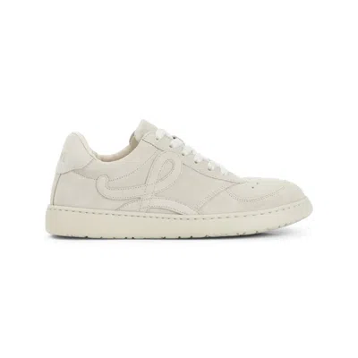 Loewe Oat Milk White Calf Leather Jambo Sneakers In Neutral