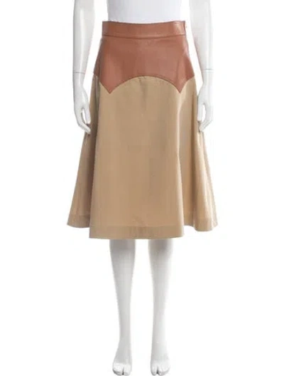 Pre-owned Loewe Obi Midi Length Skirt In Neutral