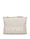 Loewe Oblong Pouch In Linen In Neutrals