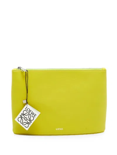 Pre-owned Loewe Oblong Zip-fastening Clutch Bag In Green